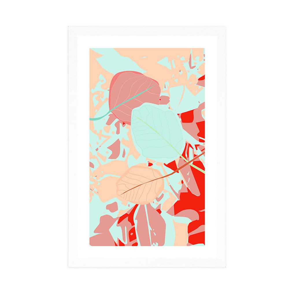 Αφίσα με πασπαρτού Χρωματιστά φύλλα | Dovido.gr