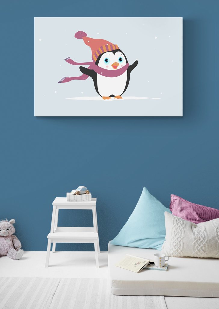 Slika prikupen pingvin s čepico | Dovido.si