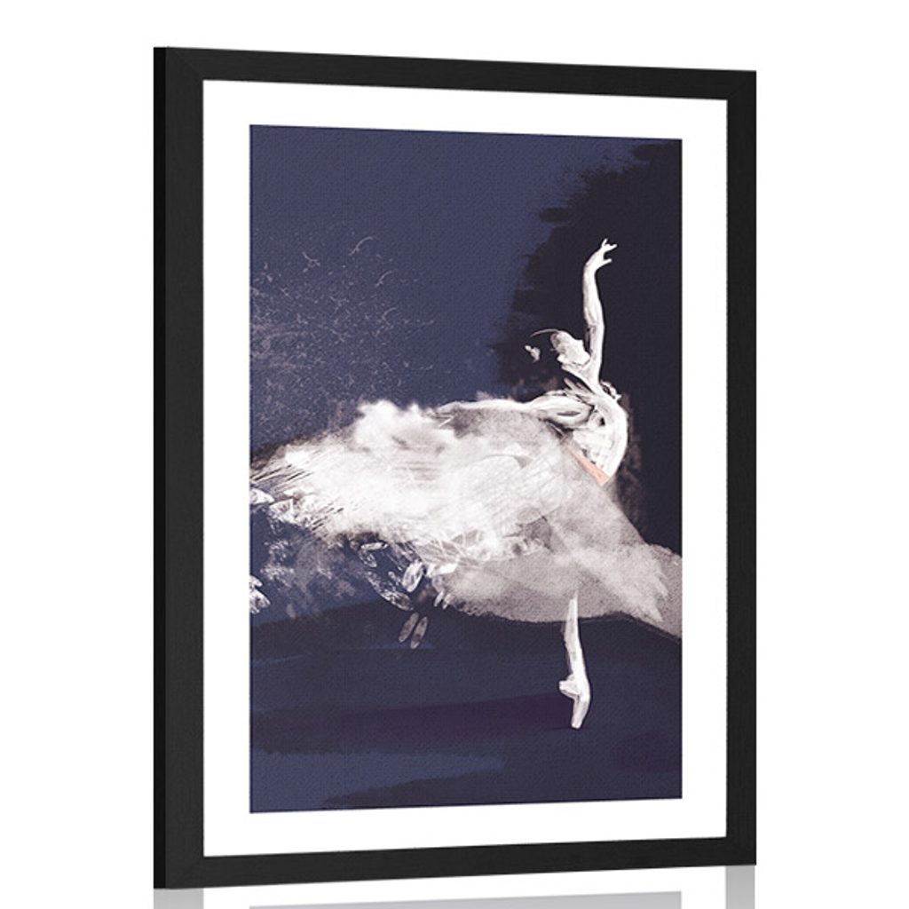 Poster cu passepartout dansul pasionat de balerină | Dovido.ro
