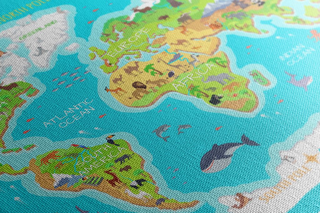 Εικόνα γεωγραφικό χάρτη του κόσμου για παιδιά | Dovido.gr