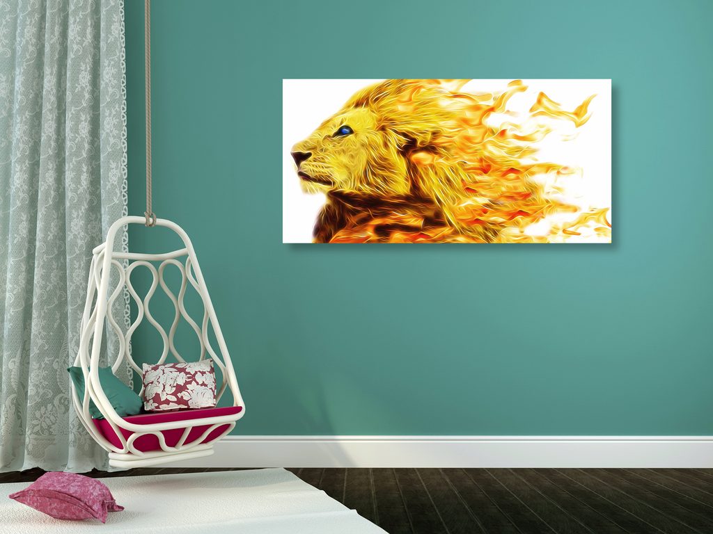 Wandbild Feuer-Löwe