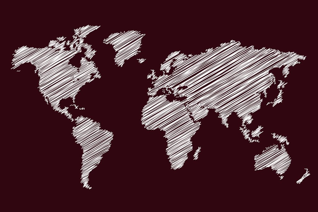 Kép kijelölt világ térkép bordó háttéren | Dovido.hu