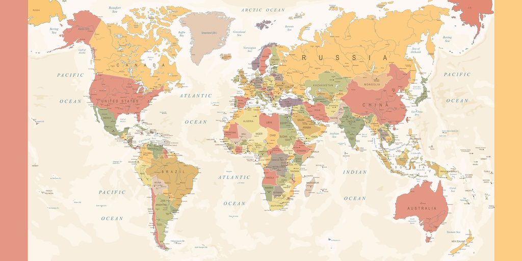Obraz podrobná mapa sveta | Dovido.sk