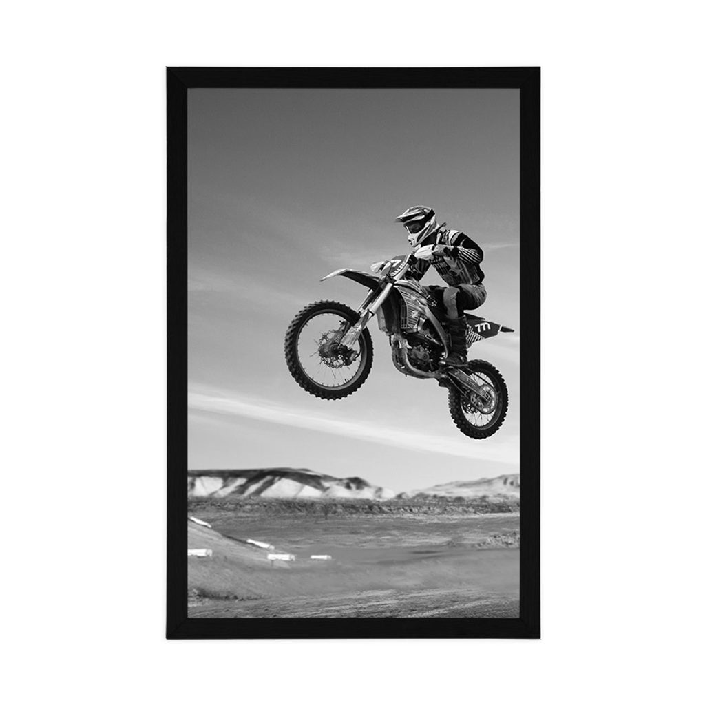 Poster für Biker in Schwarz-Weiß | Poster