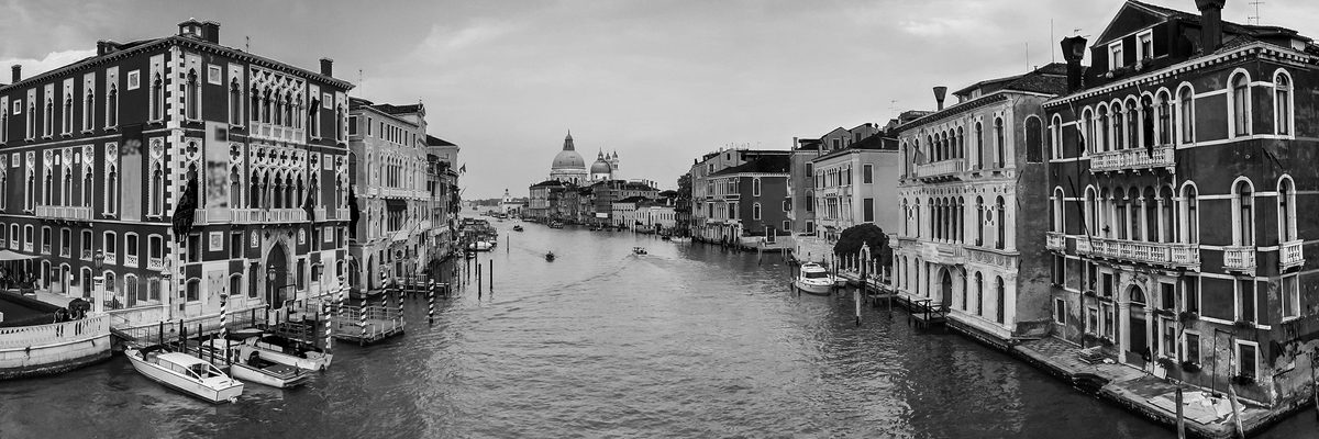 Quadro del famoso canale di Venezia in bianco e nero