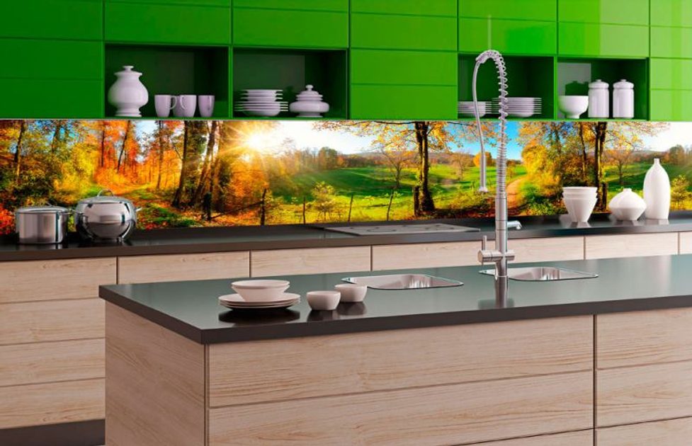 Selbstklebende Fototapete für die Küche Wiese | Dovido.de