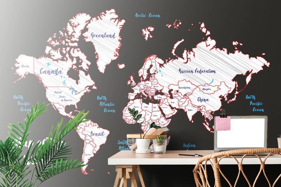 Wallpaper unique world map | Dovido.com