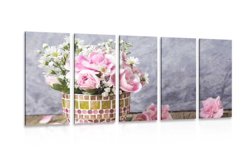 5 μέρη εικόνα λουλούδια γαρύφαλλο σε γλάστρα με μωσαϊκό | Dovido.gr
