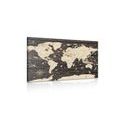 CANVAS PRINT MAP ON A WOODEN BACKGROUND - PICTURES OF MAPS - PICTURES