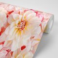 PAPIER PEINT FLEURS DE DAHLIA PASTEL - PAPIER PEINT FLEURS - PAPIER PEINT