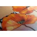 CANVAS PRINT ORANGE POPPY FLOWERS IN ORIENTAL STYLE - PICTURES FLOWERS - PICTURES