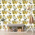 PAPIER PEINT TOURNESOL SUR FOND BLANC - PAPIER PEINT FLEURS - PAPIER PEINT