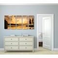 IMPRESSION SUR TOILE EN 5 PARTIES REFLET DE LAC DE MONTAGNE - IMPRESSION SUR TOILE DE NATURE ET PAYSAGE - IMPRESSION SUR TOILE