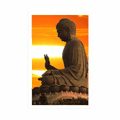 POSTER MIT PASSEPARTOUT BUDDHA-STATUE BEI SONNENUNTERGANG - FENG SHUI - POSTER