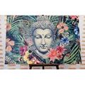 WANDBILD BUDDHA AUF EXOTISCHEM HINTERGRUND - BILDER MIT FENG SHUI-MOTIVEN - BILDER