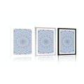 POSTER WITH MOUNT DETAILED DECORATIVE MANDALA IN BLUE COLOR - FENG SHUI - POSTERS