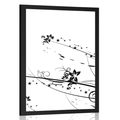 POSTER WITH A FLORAL THEME - BLACK AND WHITE - POSTERS