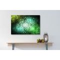 CANVAS PRINT MANDALA WITH A GALACTIC BACKGROUND IN SHADES OF GREEN - PICTURES FENG SHUI - PICTURES