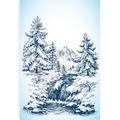 OBRAZ ZASNĚŽENÁ POHÁDKOVÁ KRAJINKA - OBRAZY LES - OBRAZY