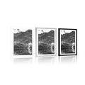 POSTER WITH MOUNT SEA EYE IN THE TATRAS IN BLACK AND WHITE - BLACK AND WHITE - POSTERS