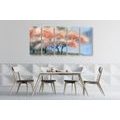 5-PIECE CANVAS PRINT WATERCOLOR BLOOMING TREES - PICTURES OF NATURE AND LANDSCAPE - PICTURES