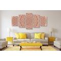 5-PIECE CANVAS PRINT FLORAL MANDALA - PICTURES FENG SHUI - PICTURES