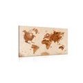 CANVAS PRINT WORLD MAP IN RETRO DESIGN - PICTURES OF MAPS - PICTURES