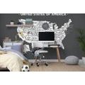 SELF ADHESIVE WALLPAPER EDUCATIONAL MAP OF THE USA IN BLACK AND WHITE - SELF-ADHESIVE WALLPAPERS - WALLPAPERS