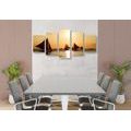 5-PIECE CANVAS PRINT BEAUTIFUL SUNSET AT SEA - PICTURES OF NATURE AND LANDSCAPE - PICTURES