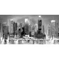 CANVAS PRINT COASTAL CITY IN BLACK AND WHITE - BLACK AND WHITE PICTURES - PICTURES