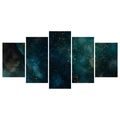 TABLEAU EN 5 PARTIES – NÉBULEUSE NOCTURNE DORÉE - IMAGES DE GALAXIE - TABLEAUX
