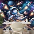 SAMOLEPÍCÍ FOTOTAPETA VESELÝ ASTRONAUT MEZI RAKETAMI - ΠΑΙΔΙΚΉ ΤΑΠΕΤΣΑΡΊΑ - ΤΑΠΕΤΣΑΡΊΕΣ