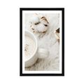 POSTER MIT PASSEPARTOUT MORGENKAFFEE - STILLLEBEN - POSTER