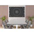 CANVAS PRINT DETAILED DECORATIVE MANDALA IN BLACK AND WHITE - BLACK AND WHITE PICTURES - PICTURES