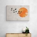 WANDBILD ORANGEFARBENER MOND IM JAPANDI-STIL - JAPANDI WANDBILDER - BILDER