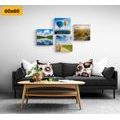 CANVAS PRINT SET VIEW OF BEAUTIFUL NATURE - SET OF PICTURES - PICTURES