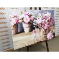 WANDBILD ROMANTISCHE ROSA NELKE MIT VINTAGE-TOUCH - VINTAGE- UND RETRO-BILDER - BILDER