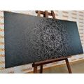 WANDBILD ORNAMENTALES MANDALA IN SCHWARZ-WEISS - SCHWARZ-WEISSE BILDER - BILDER