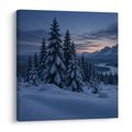 CANVASTAVLA STILLA SNÖPANORAMA ÖVER BERGEN - JUL- OCH VINTERTAVLOR - TAVLOR