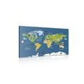 CANVAS PRINT WORLD MAP FOR CHILDREN - CHILDRENS PICTURES - PICTURES