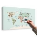 WANDBILD AUF KORK TIERWELT AUF DER KARTE - WANDBILDER AUF KORK - BILDER