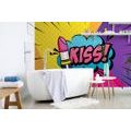 SELF ADHESIVE WALLPAPER POP ART LIPSTICK - KISS! - SELF-ADHESIVE WALLPAPERS - WALLPAPERS