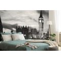 SELF ADHESIVE WALL MURAL BLACK AND WHITE LONDON BIG BEN AT NIGHT - SELF-ADHESIVE WALLPAPERS - WALLPAPERS