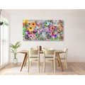 WANDBILD BUNTFARBIGE BLUMEN - ABSTRAKTE BILDER - BILDER