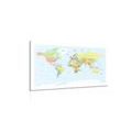 CANVAS PRINT CLASSIC MAP WITH A WHITE BORDER - PICTURES OF MAPS - PICTURES