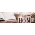 CANVAS PRINT WOODEN LETTERS WITH THE INSCRIPTION HOME - PICTURES WITH INSCRIPTIONS AND QUOTES - PICTURES