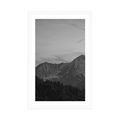 POSTER WITH MOUNT MOUNTAINS IN BLACK AND WHITE - BLACK AND WHITE - POSTERS