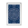 POSTER WITH MOUNT BLUE MANDALA WITH AN ABSTRACT PATTERN - FENG SHUI - POSTERS