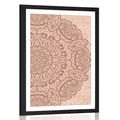 POSTER WITH MOUNT FLORAL MANDALA - FENG SHUI - POSTERS