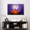 QUADRO SU TELA – ZUCCA SOTTO IL CIELO VIOLA - QUADRI HALLOWEEN E HORROR - STAMPE E QUADRI